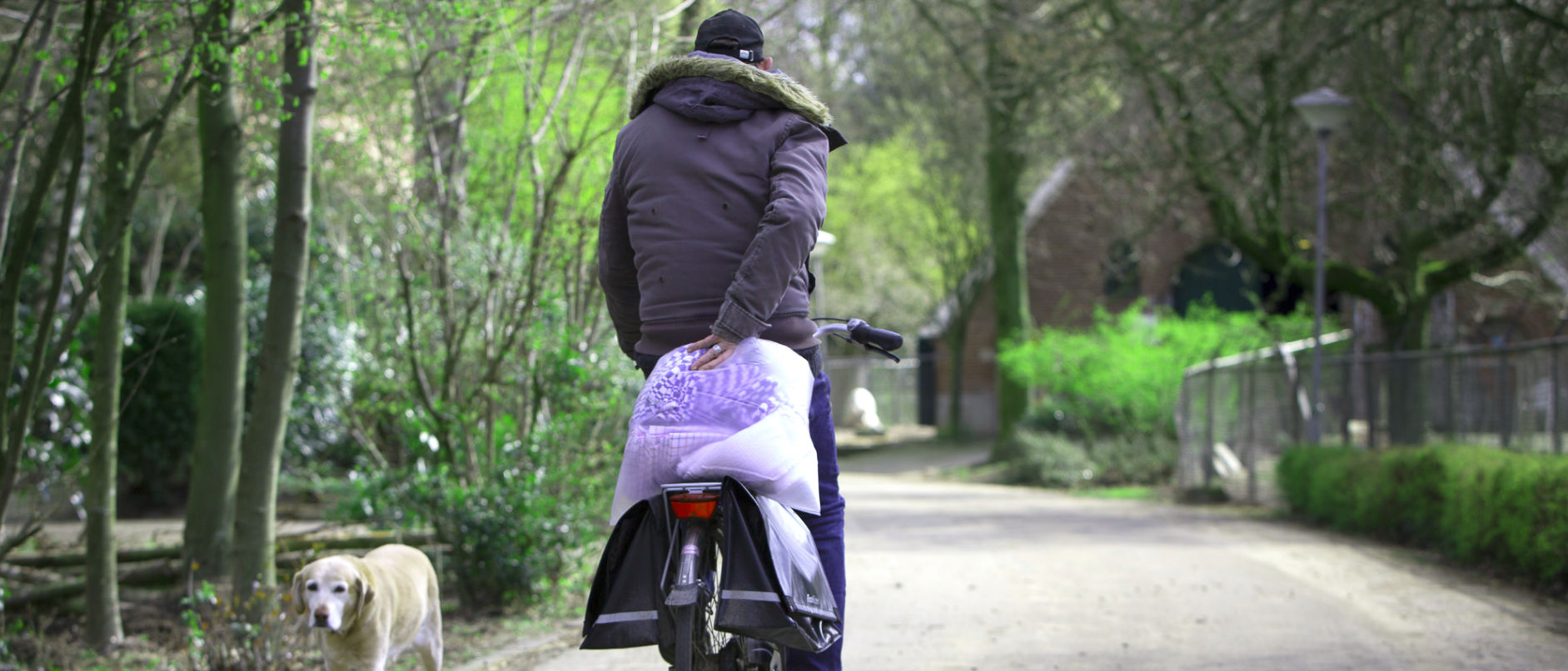 Man op fiets